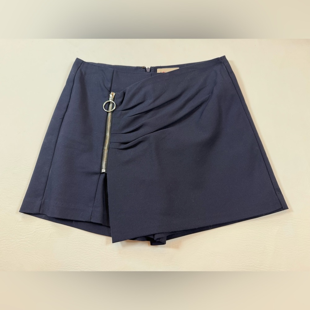 Alythea Ladies Zipped Mini Skirt With Inner Short navy small (bin AA)